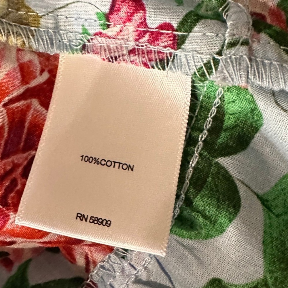 Gibson + Latimer NWT SZ XL Floral Midi Dress Blue Pink Wrap Tiered Puff Sleeve - Picture 12 of 15